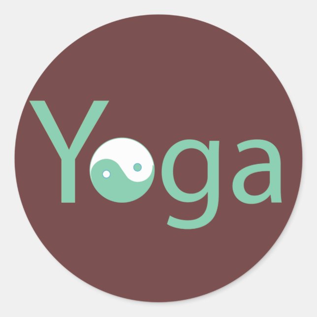 Yoga with Yin Yang Classic Round Sticker (Front)