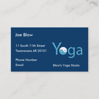 Yoga with Yin Yang in blue Appointment Card