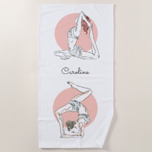 Yoga Woman custom name beach towel