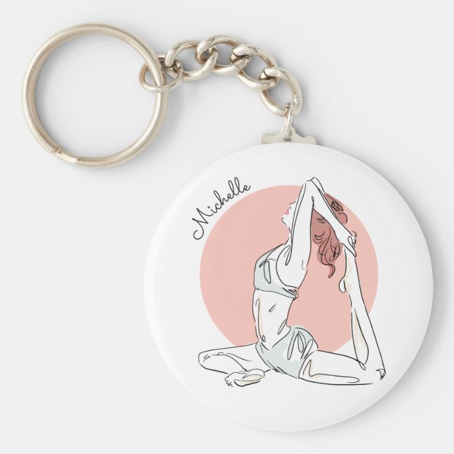 Yoga Woman custom name key chains (Front)