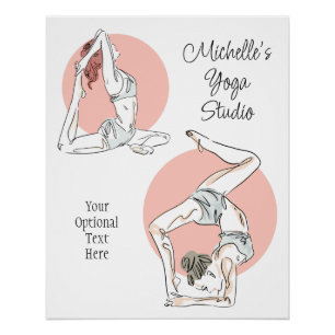 Yoga Woman custom text House Flag Poster