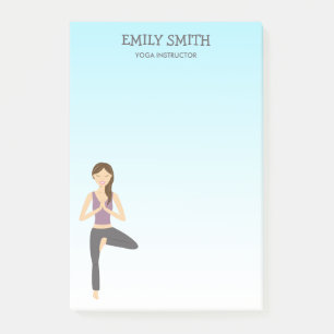 Yoga Woman In Tree Pose Yoga Instructor Post-it Notes