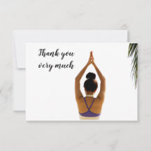 Yoga woman posing yoga Thank you card
