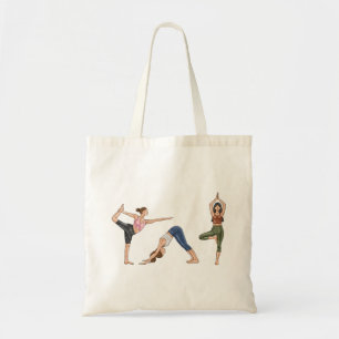 Yoga Women Poses Stretch Exercise Women Tote Bag