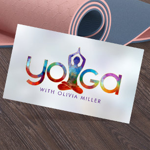 Yoga Word Art -Colorful Illustration Business Card