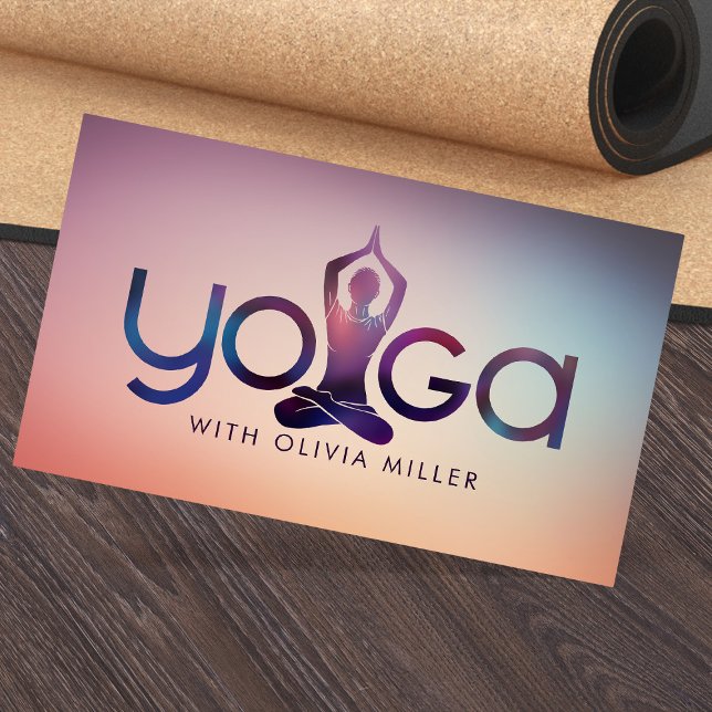Yoga Word Art - Cool Minimal illustration Business Card (Creator Uploaded)