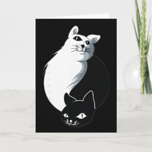 Yoga Ying Yang Cat Card