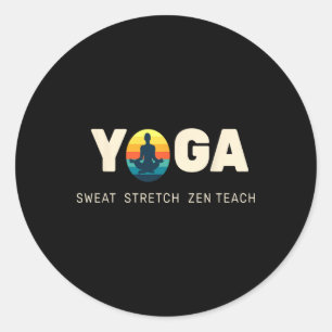 Yoga Zen Stretch Lance Flow Breathe Meditate Now Classic Round Sticker