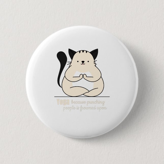 yogacat 6 cm round badge (Front)