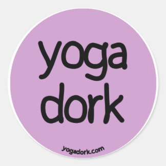 yogadork sticker round purple