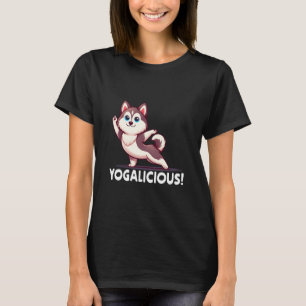 Yogalicious Cute Cartoon Husky Dog - Serene Yoga T-Shirt
