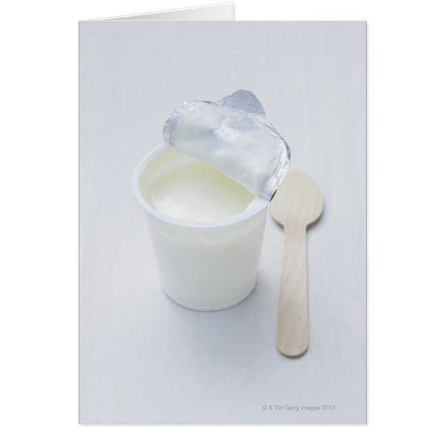 Yoghurt in opened disposable cup (Front)