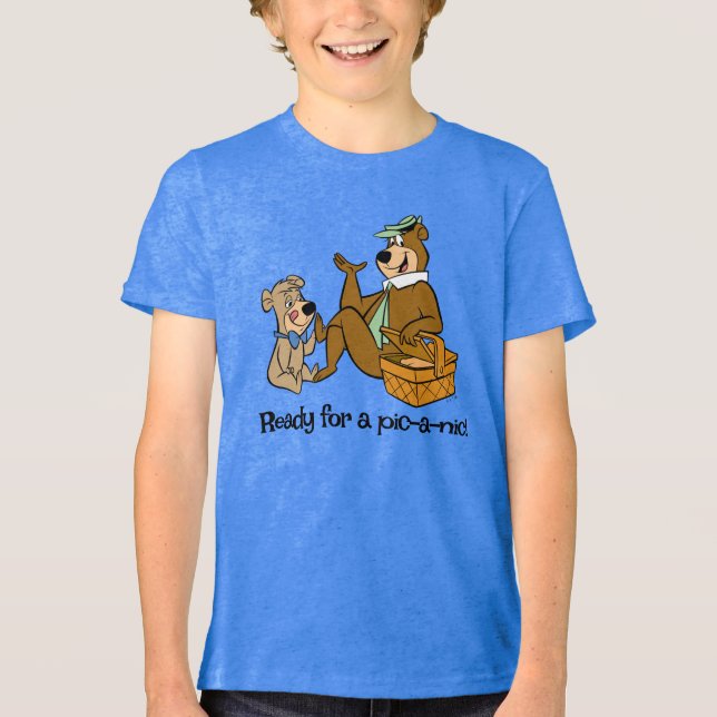 Yogi Bear and Boo-Boo Picnic Snack Tri-Blend Shirt (Front)
