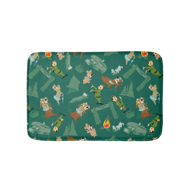 Yogi Bear and Friends Jellystone Park Camp Pattern Bath Mat (Front)