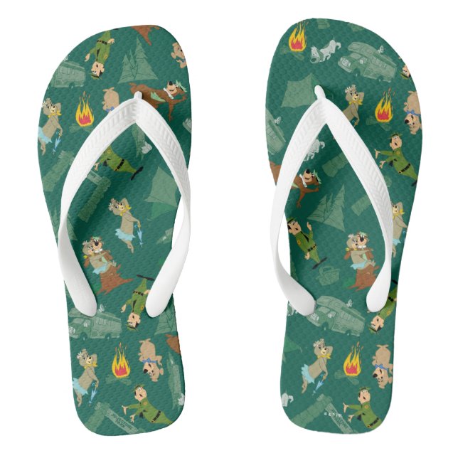 Yogi Bear and Friends Jellystone Park Camp Pattern Jandals (Footbed)