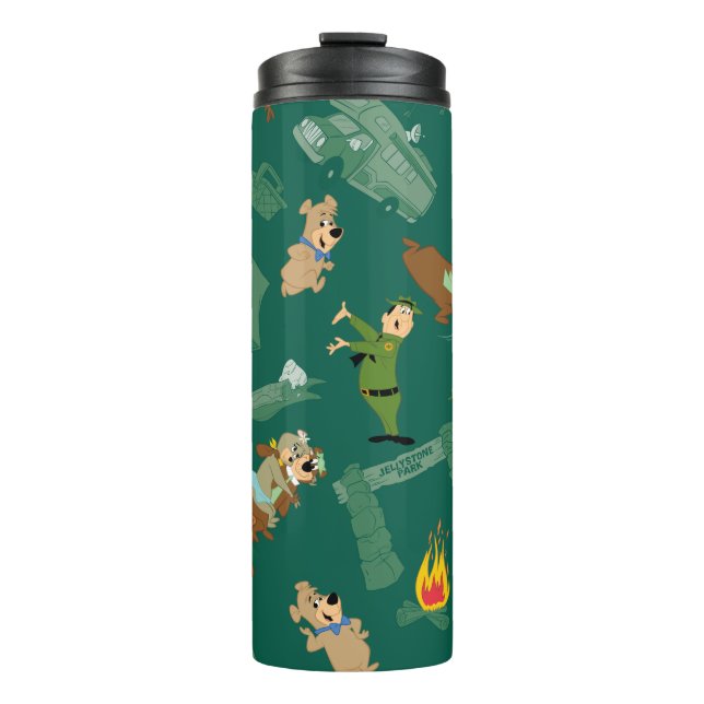 Yogi Bear and Friends Jellystone Park Camp Pattern Thermal Tumbler (Front)
