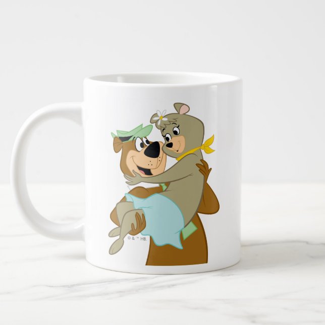 Yogi Bear Carrying Cindy Bear Large Coffee Mug (Left)