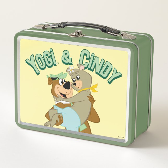 Yogi Bear Carrying Cindy Bear Metal Lunch Box (Front)