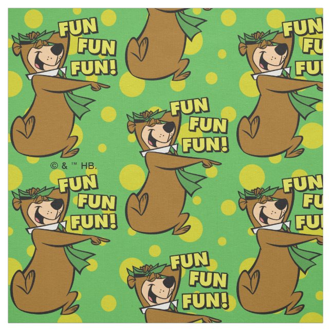Yogi Bear Fun Fun Fun Fabric (Swatch)
