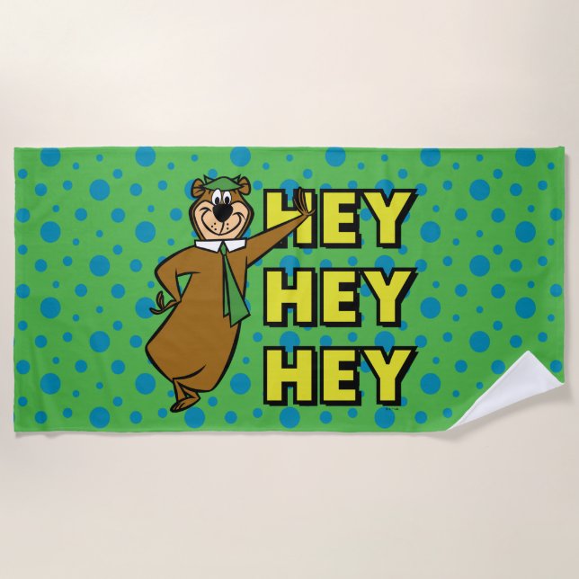 Yogi Bear Hey Hey Hey Beach Towel (Front)