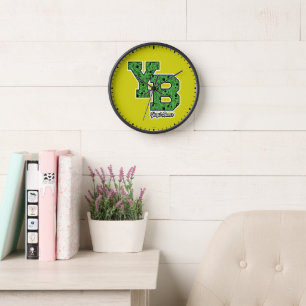 Yogi Bear Patterned Varsity Letters Clock