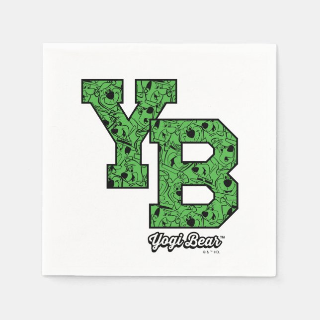 Yogi Bear Patterned Varsity Letters Napkin (Front)