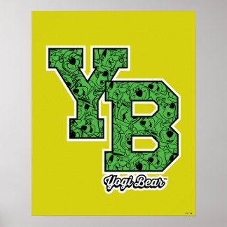 Yogi Bear Patterned Varsity Letters Poster