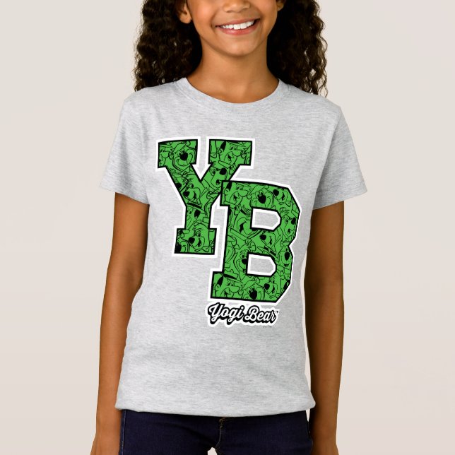 Yogi Bear Patterned Varsity Letters T-Shirt (Front)