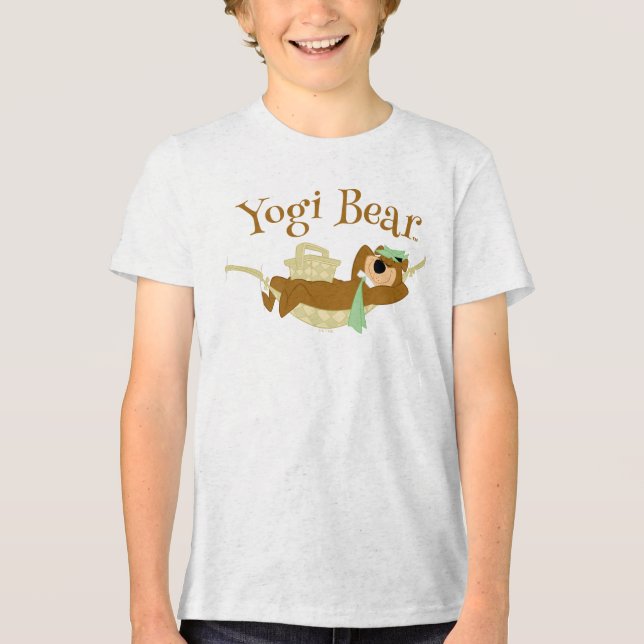 Yogi Bear Picnic Hammock Nap Time Tri-Blend Shirt (Front)