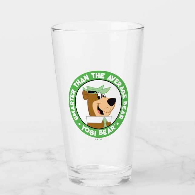 Yogi Bear Smiling Portrait Glass (Front)