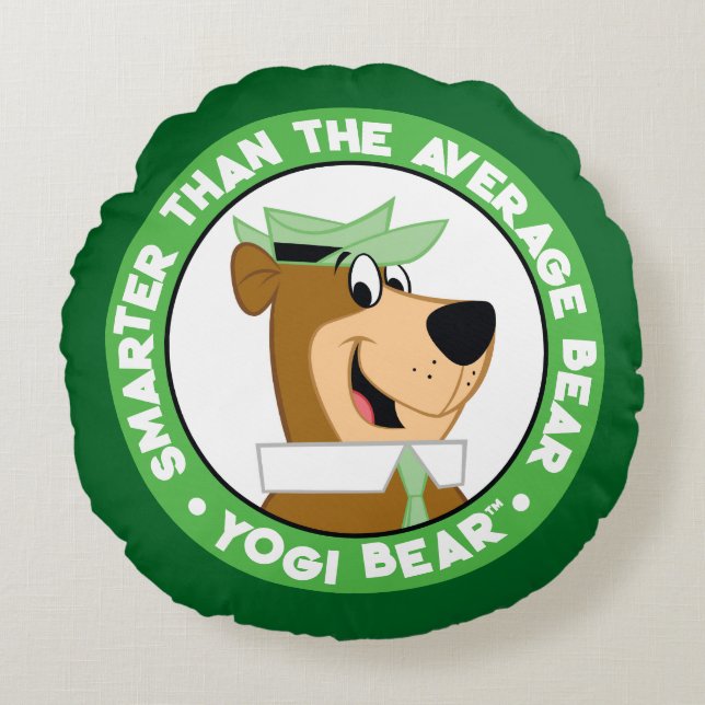 Yogi Bear Smiling Portrait Round Cushion (Front)