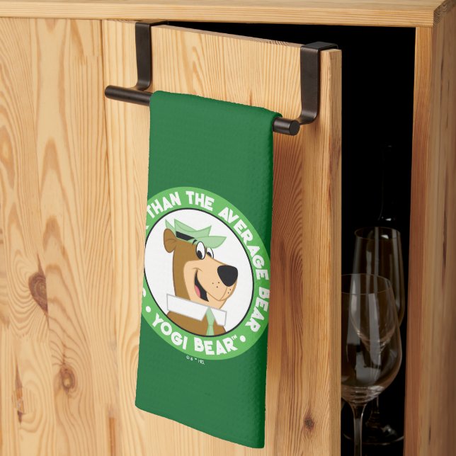 Yogi Bear Smiling Portrait Tea Towel (Thirds Fold)