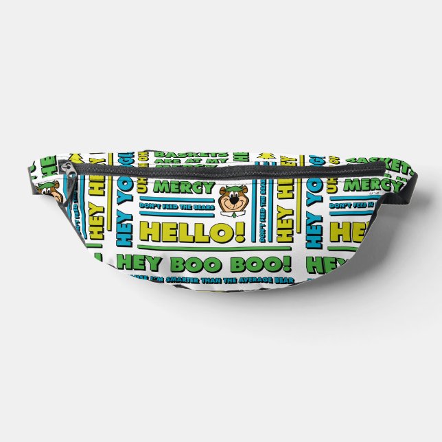 Yogi Bear's Picnic Quotes & Fun Phrases Pattern Bum Bags (Lay Down)
