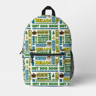 Yogi Bear's Picnic Quotes & Fun Phrases Pattern Printed Backpack