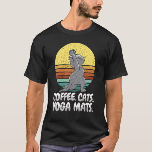 Yogi Coffee Cats Yoga Mats Yoga T-Shirt