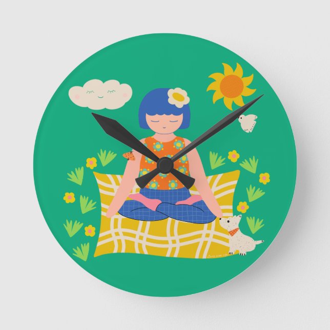 Yogi Girl Round Clock (Front)
