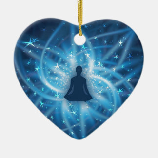 Yogi meditating ceramic tree decoration