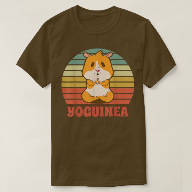 Yoguinea Cute Guinea Pig Rodent Pet Yoga Meditatio T-Shirt (Design Front)