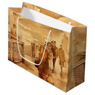 Yogurt Delivery In Istanbul Painting Historical Ar Large Gift Bag