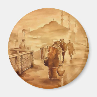 Yogurt Delivery In Istanbul Painting Historical Ar Magnet