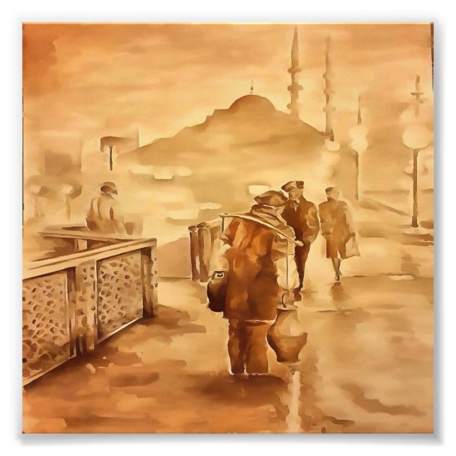 Yogurt Delivery In Istanbul Painting Historical Ar Photo Print (Front)