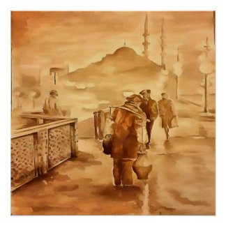 Yogurt Delivery In Istanbul Painting Historical Ar Poster