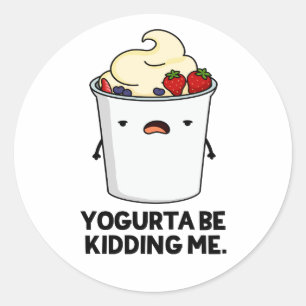 Yogurta Be Kidding Me Funny Yogurt Pun  Classic Round Sticker