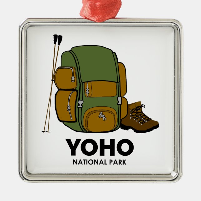 Yoho National Park Backpack Metal Tree Decoration (Front)