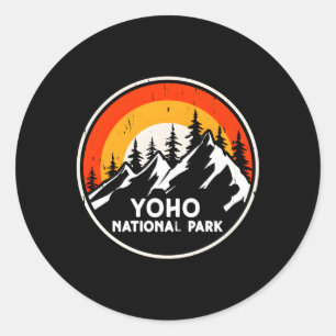 Yoho National Park Canada Mountain Trees Camg Hiki Classic Round Sticker
