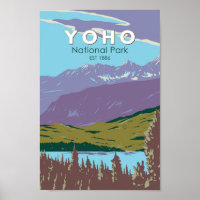 Yoho National Park Canada Travel Art Vintage
