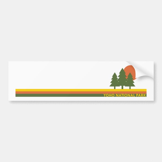 Yoho National Park Pine Trees Sun Bumper Sticker (Front)