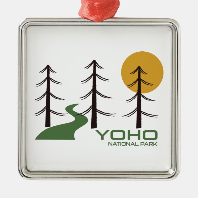 Yoho National Park Trail Metal Tree Decoration (Front)