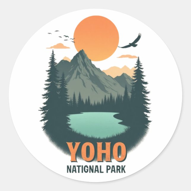 Yoho National Park Vintage Classic Round Sticker (Front)