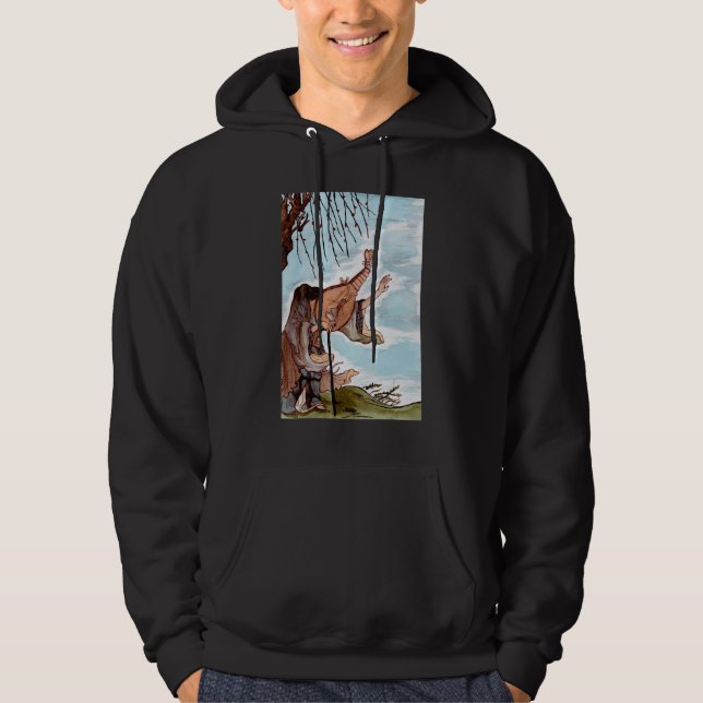 Yokai Biwa Boku-boku Monk Demonic Biwa Demon Spiri Hoodie (Front)